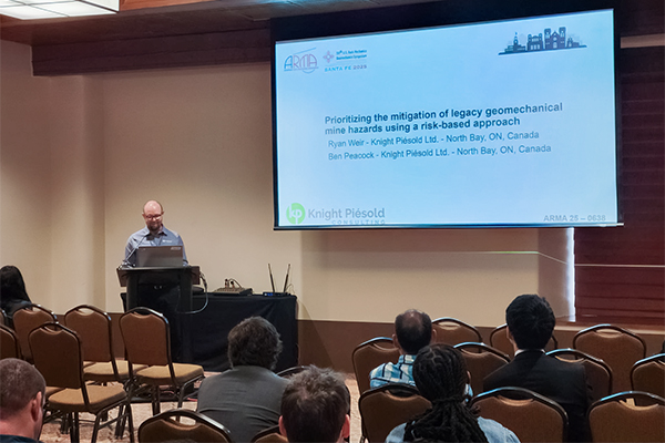 Ryan Weir of Knight Piésold Canada Presents Risk-Based Approach for Mitigating Legacy Mine Hazards at ARMA Santa Fe 2025 Symposium