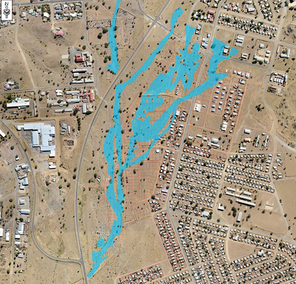 Keetmanshoop Floodline in Tseiblaagte