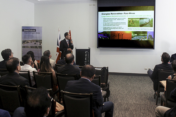 Guillermo Barreda realizó una presentación en el Workshop de Transición Energética organizado por la Embajada Británica en Perú